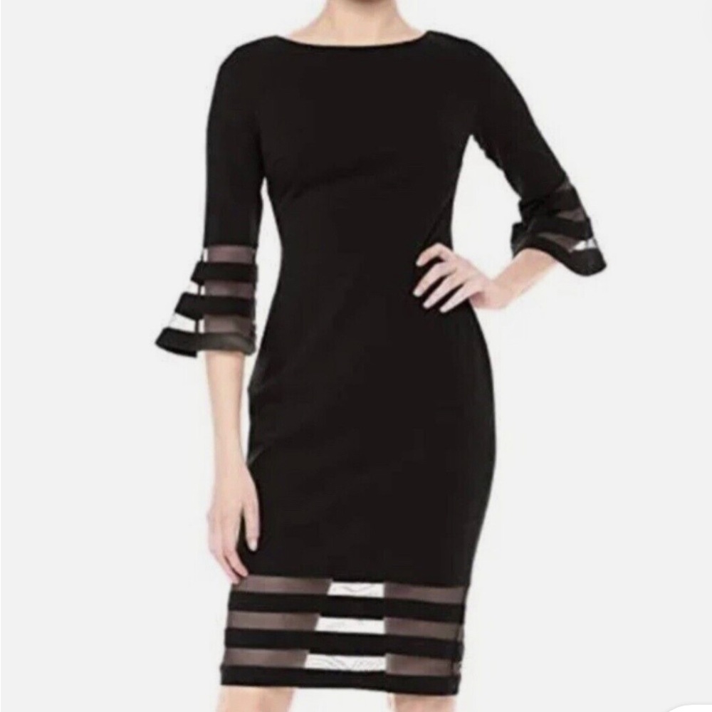 Calvin Klein Illusion Black Sheath Dress Size 6